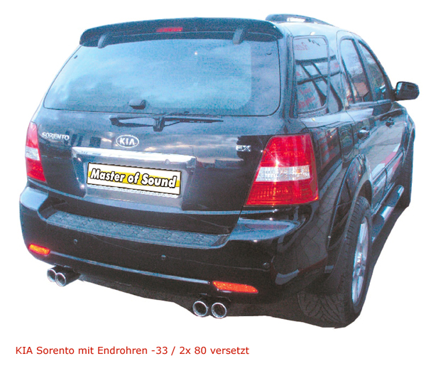 FRIEDRICH Sport-Auspuff / Duplex-Endrohrsystem Edelstahl für: KIA Sorento II / 2006- / 2.5 CRDI / 125 kW |  Endrohr-Typen: alle | Hinweis: Endrohr-System ohne Schalldämpfer, wird hinter dem letzten original Schalldämpfer verbaut.