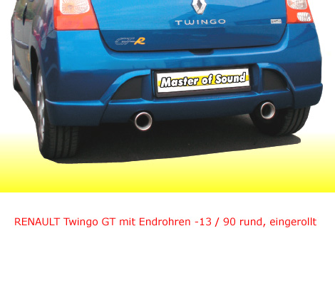 FRIEDRICH Sportauspuff / Duplex-ESD Edelstahl für: RENAULT Twingo GT  1.2 TCE - 74 kW | Endrohr-Typen: 13, 2x90 rund