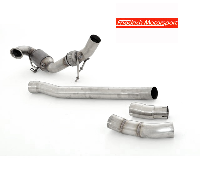 FRIEDRICH Downpipe 76mm mit Sport-Kat. für: AUDI TT,TTS Quattro - 8S / 2.0TFSI - 169,228 kW /  Edelstahl - mit HJS Sport-Kat. 200cpsi / mit CH-Gutachten