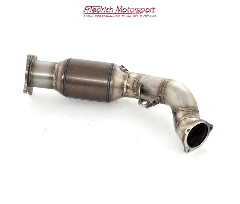 FRIEDRICH Downpipe 76mm mit Sport-Kat. für: AUDI A5 - B8, incl. Quattro / 2.0TFSI - 165 kW - Euro 6 / Edelstahl - mit HJS Sport-Kat. 200cpsi / mit CH-Gutachten