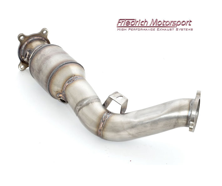 FRIEDRICH Downpipe 76mm mit Sport-Kat. für: AUDI A5 - B8, incl. Quattro / 2.0TFSI - 132,155 kW - Euro 5 / Edelstahl - mit HJS Sport-Kat. 200cpsi / mit CH-Gutachten