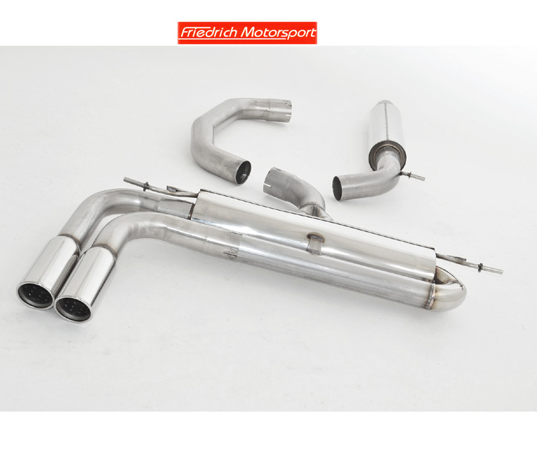 FRIEDRICH Sportauspuff / Anlage 76mm Edelstahl ab Kat. für: AUDI A3 - 8V / 1.8TFSI - 132 kW | Endrohr-Typen: alle / auch für S-Line Paket erhältlich, bitte bei Bestellung angeben