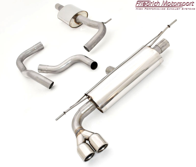 FRIEDRICH Sportauspuff / Anlage 63,5mm Edelstahl für: AUDI Q2 35TFSI - GA / 1.5 - 110 kW |  Endrohr-Typen: alle