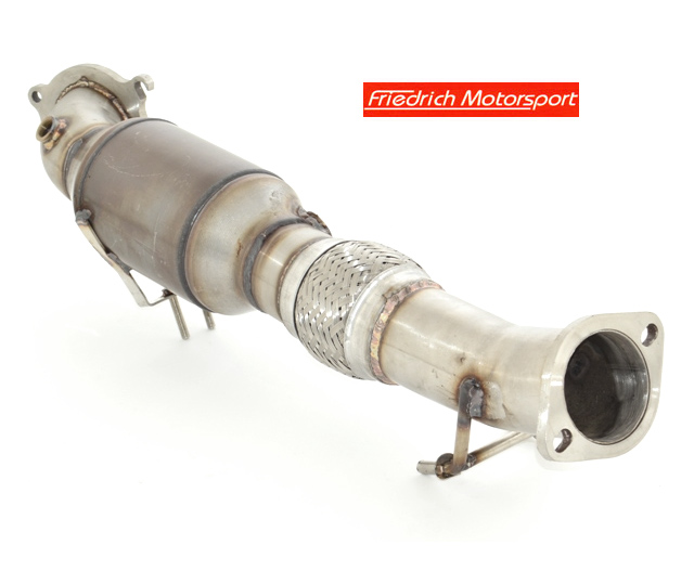 FRIEDRICH Downpipe 76mm mit Sport-Kat. für: FORD Focus - DYB / 1.6 EcoBoost - 110,134 kW /  Edelstahl - mit HJS Sport-Kat. 200cpsi - Euro-5 Norm/ mit CH-Gutachten