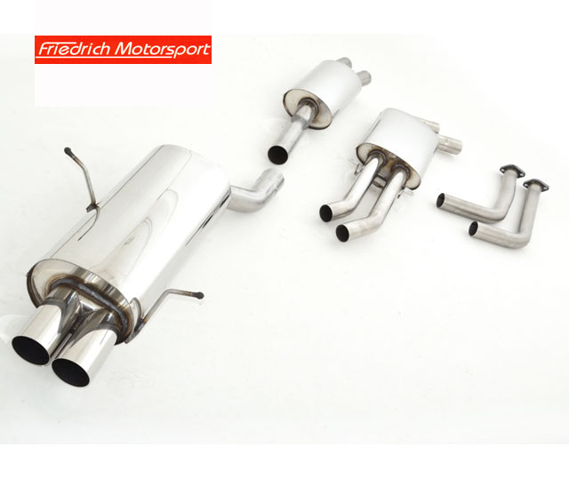 FRIEDRICH Sportauspuff / Anlage 63,5mm Edelstahl für: BMW E46 / 320i,325i,330i  (2000-05) 125,141,170kW |  Endrohr-Typen: alle