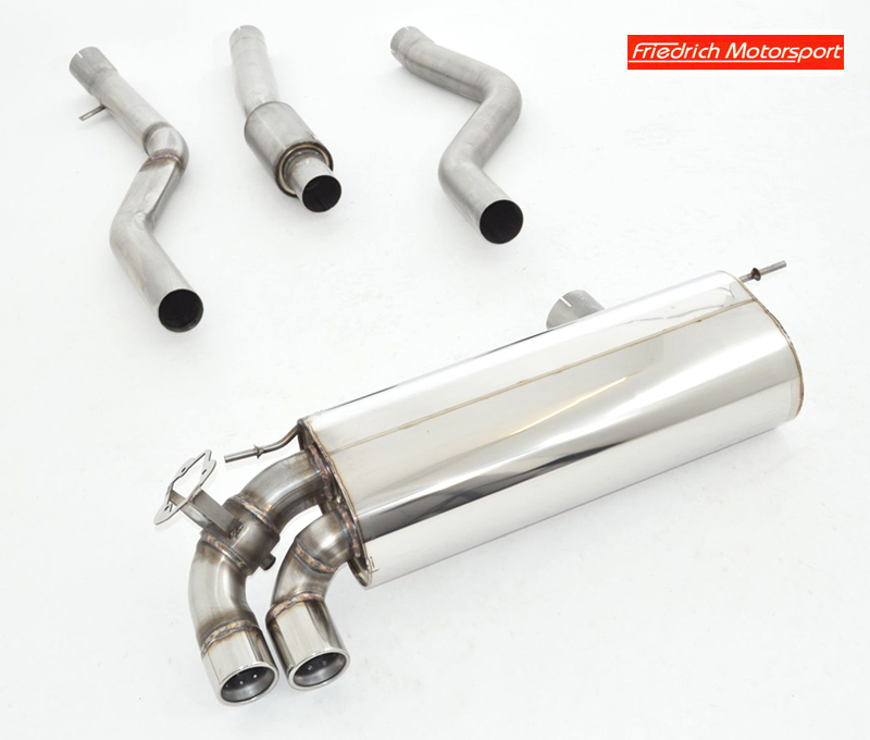 FRIEDRICH Sportauspuff / Anlage 76mm Edelstahl ab Kat. für: BMW 120i - F21,F22 / 8.16- / 2.0T - 135 kW | Endrohr-Typen: alle / auch für M-Paket Heckschürze lieferbar, bitte bei Bestellung mit angeben