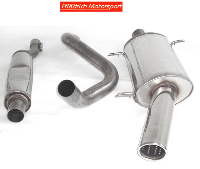 FRIEDRICH Sportauspuff / Anlage 63,5mm Edelstahl für: VW Scirocco I / 1.3, 1.5, 1.6 / 44-81 KW |  Endrohr-Typen: alle