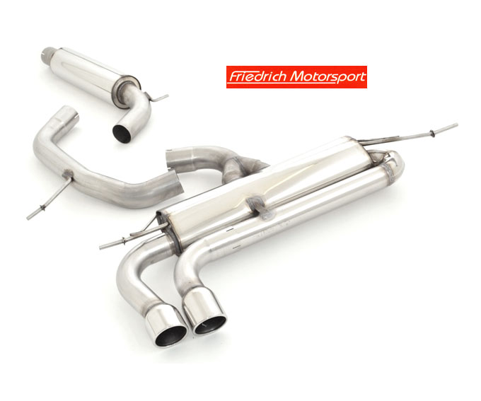 FRIEDRICH Sportauspuff / Anlage 76mm Edelstahl ab Kat. für: VW Eos 2.0TSI  / 147,155 kW |  Endrohr-Typen: alle