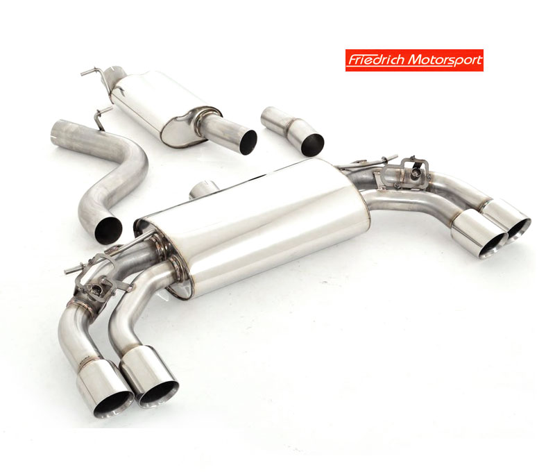 FRIEDRICH Sportauspuff / Duplex-Anlage 76mm Edelstahl ab Kat. für: AUDI S3 - 8V / 2.0TFSI - 221,228 kW | Endrohr-Typen: alle / mit Klappen