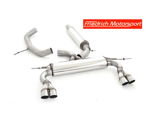 FRIEDRICH Sportauspuff / Duplex-Anlage 76mm Edelstahl ab Kat. für: AUDI A3 Sportback - 8P / 1.8TFSI, 2.0TFSI /  118,147 kW |  Endrohr-Typen: alle