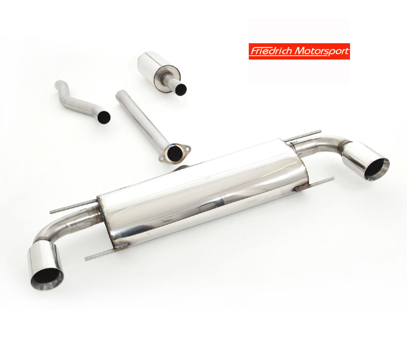 FRIEDRICH Sport-Auspuff / Duplex-Anlage 63,5mm Edelstahl für: MAZDA 3 - BM, Stufenheck /  SkyActive G120 | Endrohr-Typen: alle / Hinweis: für Stufenheck