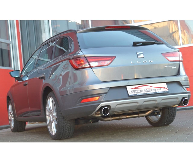 FRIEDRICH Sportauspuff / Duplex-Anlage 76mm Edelstahl ab Kat. für: SEAT Leon ST XP - 5F,4Drive  / 1.8TSI - 132 kW | Endrohr-Typen: alle