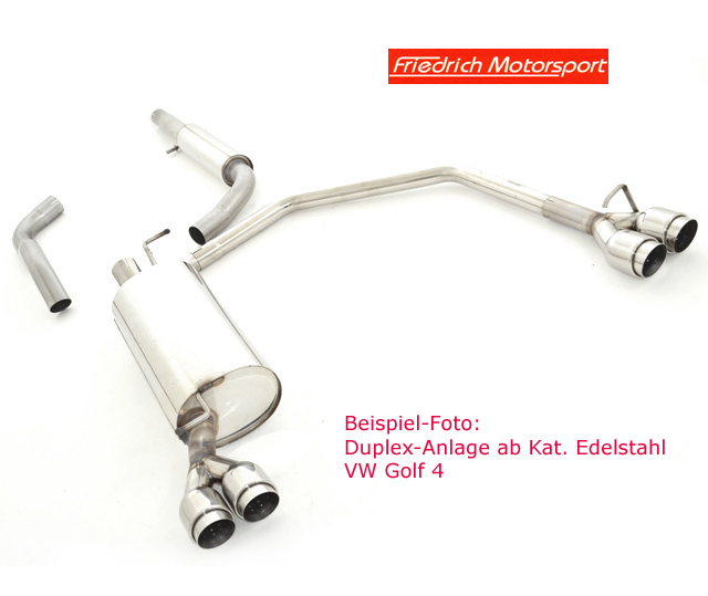 FRIEDRICH Sport-Auspuff / Duplex-Anlage 63,5mm Edelstahl für: CHEVROLET Cruze / 1.6,1.8,2.0D / 83,104,110 kW |  Endrohr-Typen: alle