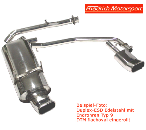FRIEDRICH Sportauspuff / Duplex-ESD Edelstahl für: CHEVROLET Spark LS,LS+ / 1.0,1.2 - 50,60 kW | Endrohr-Typen: alle