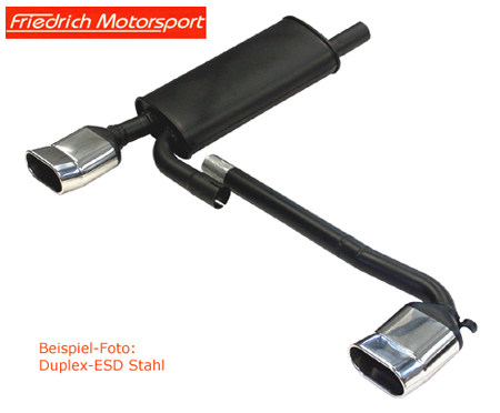FRIEDRICH Sportauspuff / Duplex-ESD Stahl für: CHEVROLET Spark LS,LS+ / 1.0,1.2 - 50,60 kW | aluminisierter Stahl lackiert / Endrohr-Typen: alle
