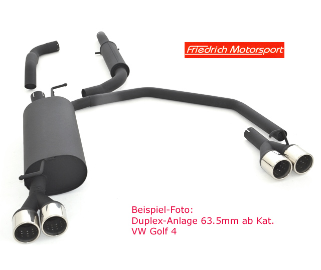 FRIEDRICH Sport-Auspuff / Duplex-Anlage 63,5mm Stahl für: HYUNDAI i20 - PB / 2008- / 1.2i - 57KW / | Endrohr-Typen: alle