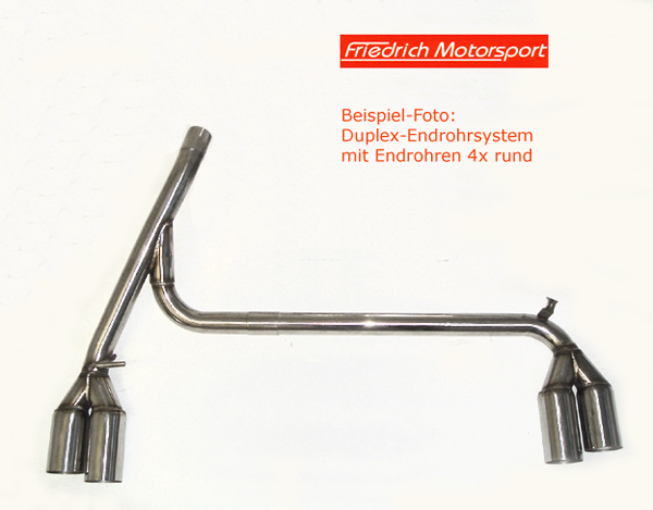 FRIEDRICH Sport-Auspuff / Duplex-Endrohrsystem Edelstahl für: OPEL Vivaro / 2007- / 2.5 CDTI - 107 kW |  Endrohr-Typen: alle | Hinweis: Endrohr-System ohne Schalldämpfer, wird hinter dem letzten original Schalldämpfer verbaut.