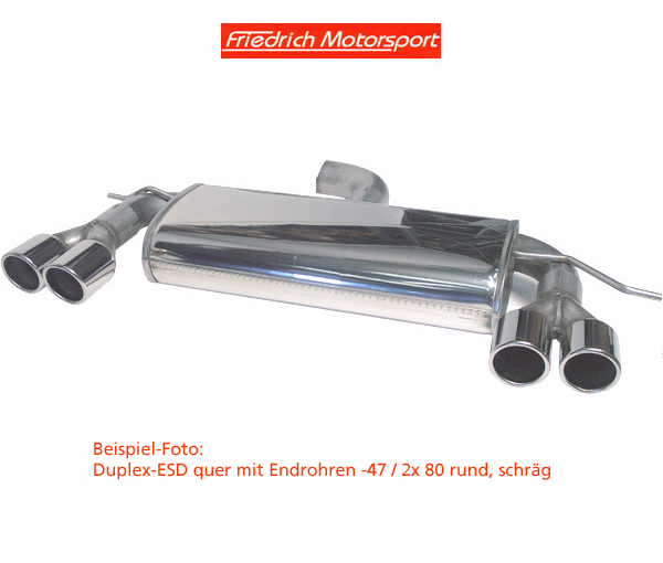 FRIEDRICH Sportauspuff / Duplex-ESD Edelstahl für: SEAT Toledo - 5P / 1.4,1.6,1.6 FSI,1.9TDi,2.0 FSI,2.0TFSI,2.0TDI  / 63-147kW | Endrohr-Typen: alle