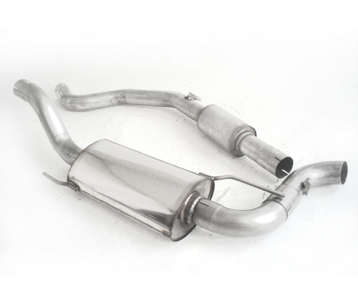 FRIEDRICH Sport-Auspuff / Anlage 63,5mm mittig Edelstahl für: OPEL Corsa D OPC - 141kW |  Endrohr-Typen: 1x 63,5 rund  | Hinweise: mit Endrohr-Bogen, Optik bleibt gleich wie original.