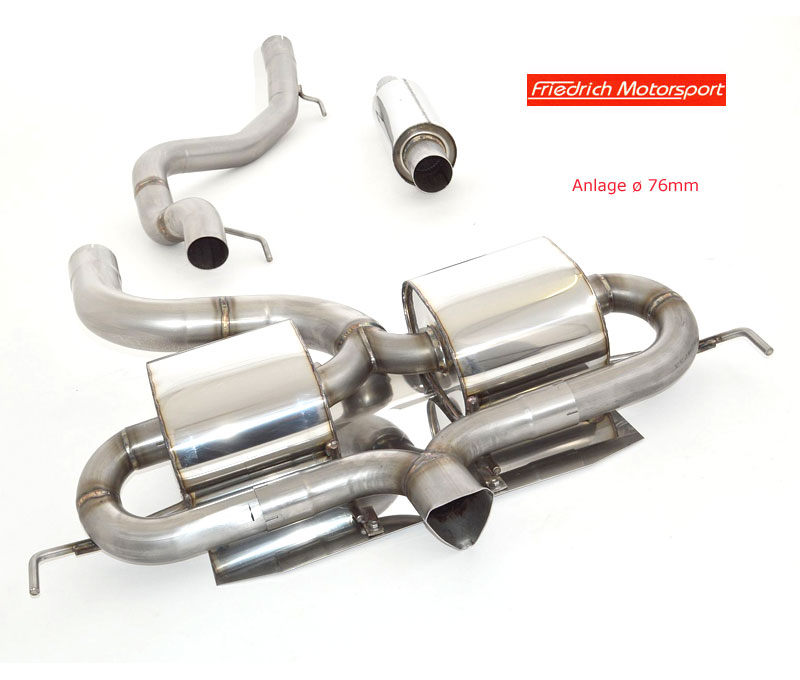 FRIEDRICH Sportauspuff / Anlage 90mm Edelstahl ab Kat. für: OPEL Corsa D OPC / 1.6T - 141 kW  |  Endrohr-Typ: alle / ESD hat unten ein Luftleitblech
