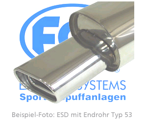 FOX Sportauspuff / Anlage ab Kat. für: VW  Bus T4 Syncro /  2.5, 2.4D, 2.5TDI |  Endrohr-Typ:  1x 160x80 rund |  Hinweise: S,13