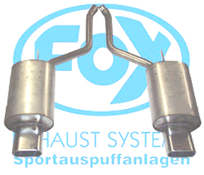 FOX Sportauspuff / Duplex-Anlage ab Kat. für: MERCEDES  S-Class Coupé - W215 /  CL500 - 220,225 kW |  Endrohr-Typ:  2x 160x80 flachoval |  Hinweise: S,53