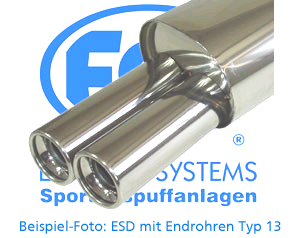 FOX Sportauspuff / Anlage ab Kat. für: MERCEDES  SLK - R170 /  SLK200,200K,230K / 100-145 kW |  Endrohr-Typ: 2x 76 rund |  Hinweise: S,13