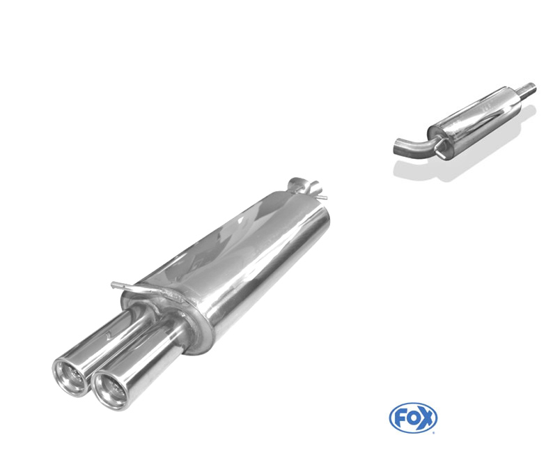 FOX Sportauspuff / Anlage ab Kat. für: AUDI  A3  (8L)  1.6, 1.8, 1.8T, TDI /  -132kW |  Endrohr-Typ:  2x 76 rund |  Hinweise: S,13
