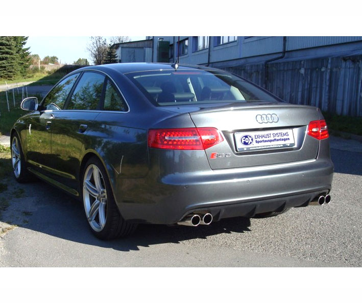 FOX Sportauspuff / Duplex-Anlage 70mm ab Kat. für: AUDI  RS6 - 4F / 5.0 - 426 kW | Endrohr-Typ: 4x 90 rund |  Hinweise: XL,17