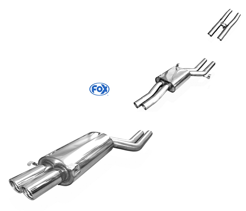 FOX Sportauspuff Anlage ab Kat. für AUDI S8 (D2) 4.2 V8 250kW 1996 - 1999 (ohne AHK und ohne Lang-Version)