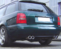 FOX Sportauspuff / Duplex-ESD für: AUDI  A4 (B5), incl. Avant, 2.4, 2.6, 2.8, 2.5TDI |  Endrohr-Typ: 4x 76 rund |  Hinweise: XS,13