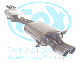 FOX Sportauspuff / Anlage ab Kat. für: AUDI  S4, S6 - C4 / 2.2Turbo, V8 4.2 / 169,206,213kW |  Endrohr-Typ:  2x 70 rund |  Hinweise: S,16