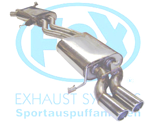 FOX Sportauspuff / Anlage ab Kat. für: AUDI  V8  (D11)  3.6, 4.2 /  -206kW |  Endrohr-Typ:  2x 70 rund |  Hinweise: XS,16
