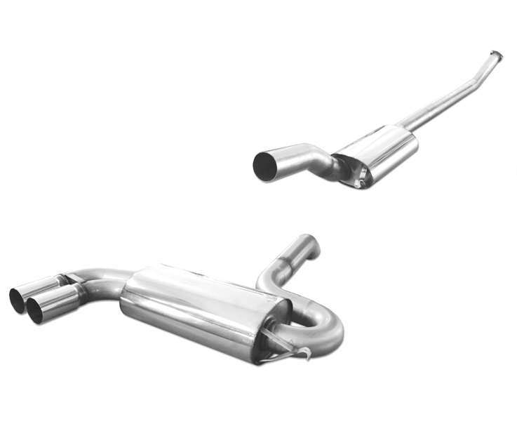 FOX Sportauspuff / Anlage 70mm ab Kat. für: AUDI  Ur-Quattro 10V / 147kW | mit Endrohr-Typ:  2x 76 rund,scharf |  Hinweise: XL,10