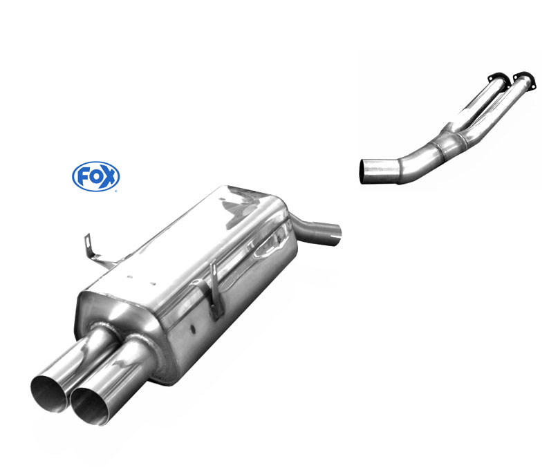 FOX Sportauspuff / ESD ab MSD/Kat. für: BMW  E36 / 325i,328i / -142kW |  Endrohr-Typ:2x 76 rund, scharf |  Hinweise: S,10