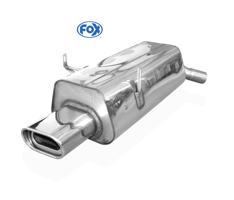 FOX Sportauspuff / ESD für: BMW  E36 / 316i,318i / -85kW |  Endrohr-Typ: 1x 135x80 flachoval |  Hinweise: S/1,53