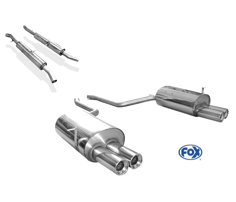 FOX Sportauspuff / Duplex-Anlage ab Kat. für: BMW 730i,735i,740i - E38 / 160,173,175,210 kW | Endrohr-Typ: 4x 90 rund | Hinweise: S,13