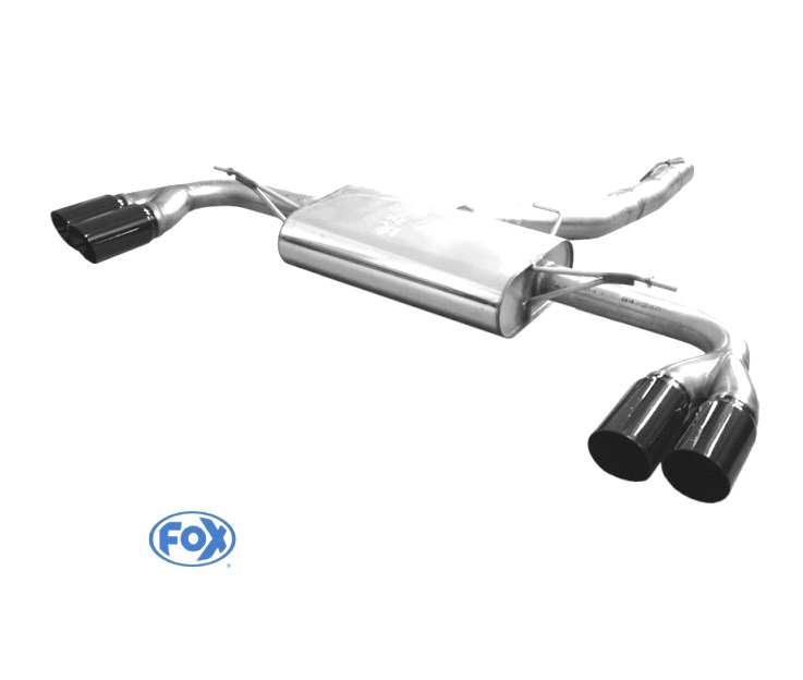 FOX Sportauspuff / Duplex-ESD für: BMW X4 - F26 / x-Drive 20i, 28i, 20d, 30d - 135,180,120,140,190,204,210 kW  |  Endrohr-Typ: 4x 90 rund |  Hinweise: S,25,schwarz / inkl. Montage-Adapter