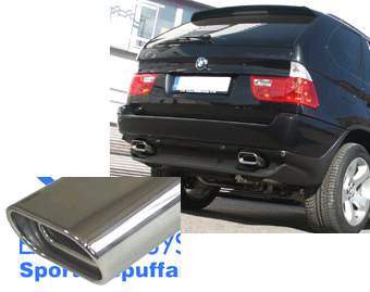 FOX Sportauspuff / Duplex-Anlage ab Kat. für: BMW  X5 - E53 / 4.4i - 210kW |  Endrohr-Typ:  2x 160x80 flachoval |  Hinweise: S,53