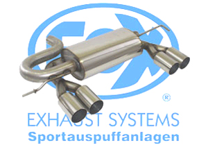FOX Sportauspuff / Duplex-Anlage ab Kat. für: AUDI  S3  (8L)   1.8T / 154,165kW |  Endrohr-Typ:  4x 80 rund |  Hinweise: 10