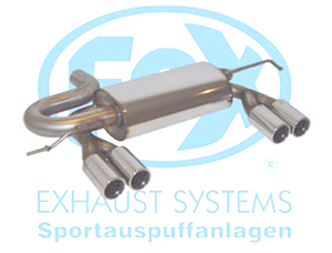 FOX Sportauspuff / Duplex-Anlage ab Kat. für: AUDI  S3  (8L)   1.8T / 154,165kW |  Endrohr-Typ: 4x 76 rund |  Hinweise: 13