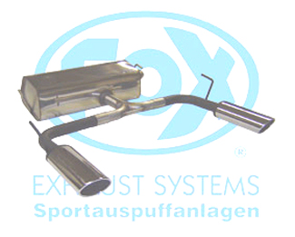 FOX Sportauspuff / Duplex-Anlage ab Kat. für: TOYOTA Celica - T23 / 1.8 - 105,141 kW |  Endrohr-Typ:  2x  115x85 oval |  Hinweise: S,33
