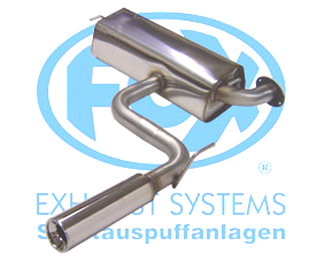 FOX Sportauspuff / Anlage ab Kat. für: TOYOTA  Celica T23 /  1.8 - 105,141 kW |  mit ESD Quer  1x 90 rund |  Hinweise: S,13