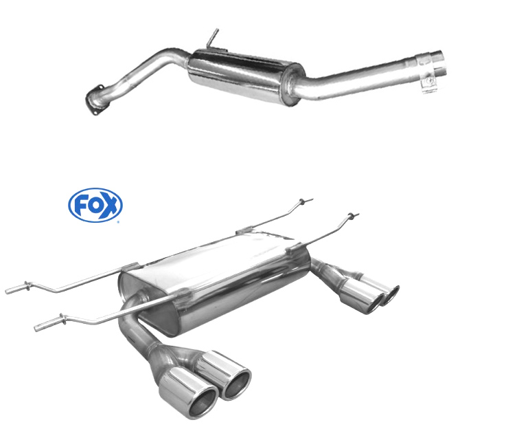 FOX Sportauspuff / Duplex-Anlage 55/60mm ab Kat. für: FIAT 124 Spider / 1.4T - 103 kW |  Endrohr-Typ: 4x 70 rund |  Hinweise: S,16