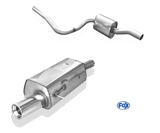 FOX Sportauspuff / Anlage ab Kat. für: FORD Fiesta ST150 - JD3 / 2.0 16V - 110 kW |  Endrohr: 1x 90 rund |  Hinweise: S,13
