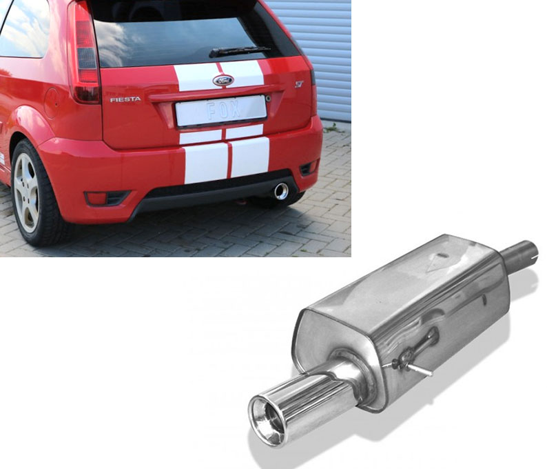 FOX Sportauspuff / ESD für: FORD Fiesta ST150 / 2.0 16V - 110 kW |  Endrohr-Typ: 1x 90 rund |  Hinweise: S,13