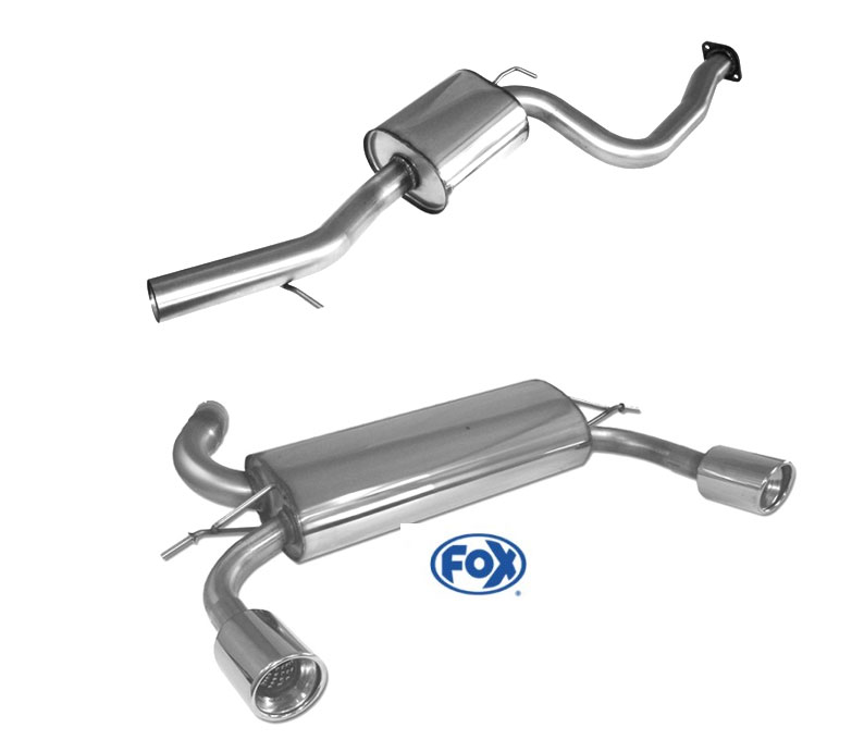 FOX Sportauspuff / Duplex-Anlage ab Kat. für: FORD Focus ST /  2.5T - 166 kW |  Endrohr-Typ: 2x 100 rund |  Hinweise: XS,17