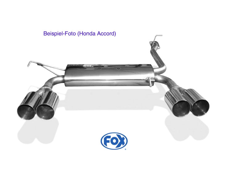 FOX Sportauspuff / Duplex-ESD für: HONDA  Civic + CRX / EC8,9, ED6,7,9, EE8,9   |  Endrohr-Typ: 4x 90 rund |  Hinweise: S,10, auch mit 4x 76 rund erhälltich