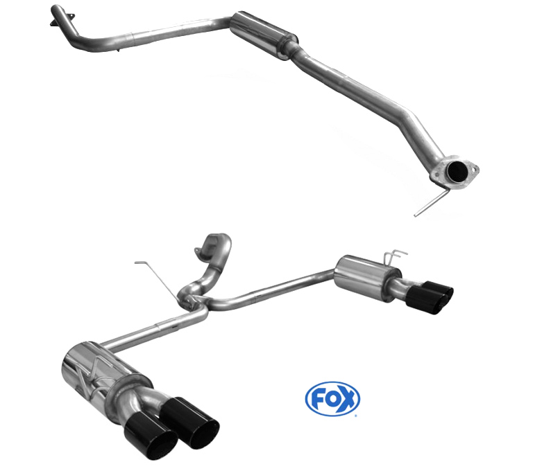 FOX Sportauspuff / Duplex-Anlage 70mm ab Kat. für: HONDA Civic Type R - FK2 / 2.0T - 228 kW  |  Endrohr-Typ: 4x 90 rund,schwarz |  Hinweise: S,25