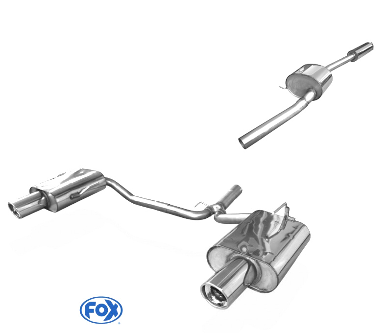 FOX Sportauspuff / Duplex-Anlage 63,5mm ab Kat. für: HONDA  Accord - CL7 / 2.0i - 114kW  |  Endrohr-Typ: 2x  100 rund |  Hinweise: XS,17 -  nur für TG: 1HA265